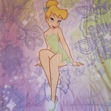 Disney Fairies Tinkerbell Vtg Bedspread Blanket Quilt Twin Full 70 x 83in Purple picture