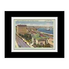 Art Print - California Postcard - View of the Harbor and City Hall, San Pedro, picture