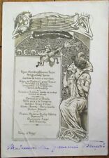 Menu: Art Nouveau French 1901, Woman/Baby/Champagne, Artist-Signed, Photographic picture