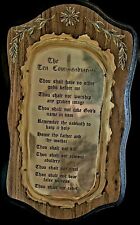 VTG HOMCO The Ten Commandments Wall Plaque Wood/ Brass Metal 18” x 10.5” picture