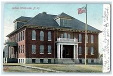 1908 School Building Exterior Woodsville New Hampshire NH Posted Flag Postcard picture