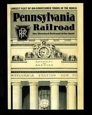 Oversized Train Railroad postcard Pennsylvania RR Pennsylvania Station New York picture