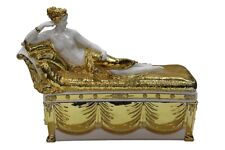 Gold White Lady Fiber Glass Decor Box Figure s1849-2 picture