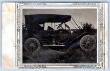 1910-20's RPPC ANTIQUE CAR FANCY BORDER POSTCARD***CONDITION ISSUES*** picture