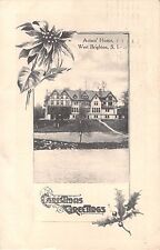 1912 Actor's Home West Brighton NY post card Staten Island Xmas Greetings Border picture