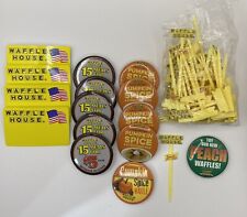 Lot Of Waffle House Pins Buttons Name tags And Pie Cupcake Cake Picks Toppers picture