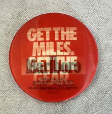 MARLBORO CIGARETTES “Get Miles Get Gear” 1992 Round Pin Back Button Lapel picture