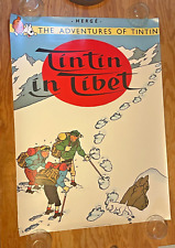 Vintage TINTIN in TIBET HERGE 25” x 34” Book Poster Mint picture