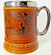 VTG LORD NELSON POTTERY FISHING SCENE BEER STEIN TANKARD LARGE COFFEE MUG CUP picture