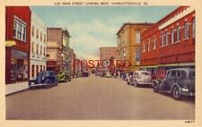 MAIN STREET LOOKING WEST, CHARLOTTESVILLE, VA. circa 1935 autos picture
