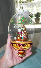 CHRISTOPHER RADKO FIRESIDE FROST GLOBE ORNAMENT NWT 1011287 picture
