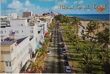 Miami FL South Beach Ocean Drive Art Deco Hotels Postcard Florida Air Shots picture