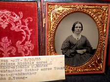 1/6th size Tintype of Narcissa Morse in full case, split at hinge picture