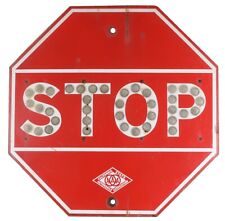 Vintage Porcelain Stop Sign with Reflectors  CSAA 