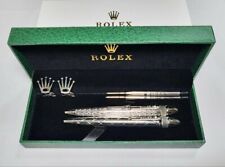 Rolex Ballpoint Pen and Cufflinks Set of 2 Silver Novelty With Box New picture