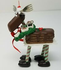 Christmas Ornament Reindeer Chocolate Brown Dessert Plastic Vintage picture