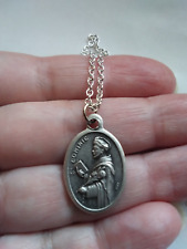 St Dominic Medal necklace Italy silver link chain 20