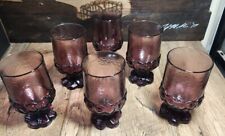 Set of 6 Vintage Tiffin Franciscan Glass Plum/Amethyst Purple 5.5