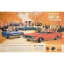 Vintage Oct 1963 2 Page Print Ad Oldsmobile F85 Outdoor Gathering Color picture