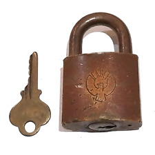 Vintage Eagle Lock Company Solid Brass Bronze with Original Key - Made in USA picture