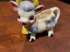 VINTAGE COUNTRY COW COLLECTIBLE CREAMER CERAMIC DAIRY FARM picture