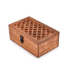 NIRMAN Mango Wood Decorative Wooden Box with Hinged Lid Wooden Storage Box, D... picture