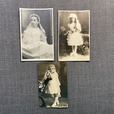 Antique Vintage Postcard Lot 3 RPPC Children 1st Communion Girls International picture