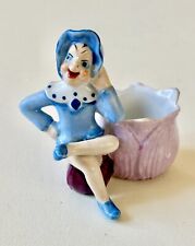 Vintage 1950s Occupied Japan Sitting Pixie Fairy Elf Ceramic Vase/Planter 3 1/2” picture