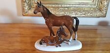 Vintage German Katzhutte Hertwig Horse & Foal Figure (chips to ears) C1958-1990 picture