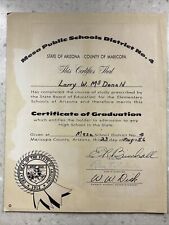 1956 Mesa Public Schools District Maricopa County Elementary School Certificate picture