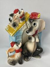 Vintage Momma Dog and 2 Puppies Ceramic House Piggy Bank Japan picture