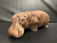 Vintage Porcelain Hippo Hippopotamus Figurine 8” picture
