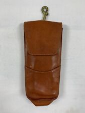 LEVENGER CLIP-ON 8 INCH LEATHER POUCH CASE ACCESSORY BAG - TAN / BROWN picture