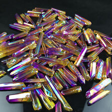 AB colours titanium rainbow aura lemurian quartz crystal point 100g H216 picture