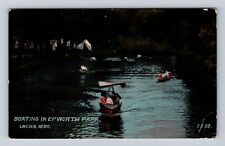 Lincoln NE-Nebraska, Boating In Epworth Park, Antique, Vintage c1912 Postcard picture
