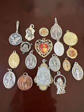 Vintage Lot Of 18 Different Sizes Religious Medals Saints Mary and Jesus picture