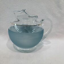Vintage Green Frosted Glass Pitcher American Collectible 1960 West Virginia Glas picture