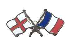 England & France Flags Friendship Courtesy Enamel Lapel Pin Badge T952 picture