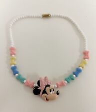 Vintage Minnie Mouse Disney Avon Bows Beaded Necklace Jewelry Kids 1980s 15