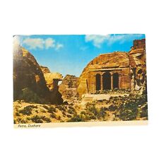 Vintage 1970s Petra Dushara Ruins Kingdom of Jordan Postcard Qasr Al-Bint Temple picture