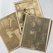 Antique/Vintage Sepia B&W Photograph Magician Man Skull Magic Tricks Odd Spooky picture