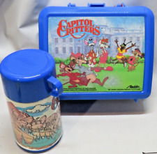 Capitol Critters 1992 Vintage Aladdin Plastic Lunch Box With Thermos New Rare picture