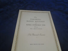 LARGE phamplet showing the Farewell Radio message of King Edward VIII abdication picture