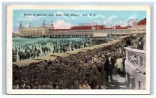 Crowd of Bathers Atlantic City NJ Vintage Postcard Posted 1923 White Border picture