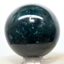 43mm Blue Green Moss Agate Sphere Natural Crystal Sparkling Mineral Stone India picture