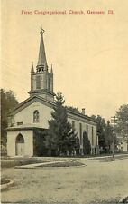 Vintage Postcard; Geneseo IL First Congregational Church, Henry County, Wheelock picture