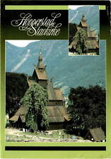 Hopperstad stave church, Vik, Sogn, Norway, 1150, stave Postcard picture