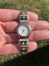 Vintage Native American Zuni Navajo Sterling Watch Band He Cellicion Zuni picture