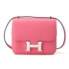 Hermes Shoulder Bag Mini Constance 3 Rose Azalea/Silver Hardware Evercolor Y Eng picture