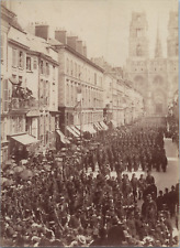 France, Orléans, Rue Jeanne d'Arc, Military Parade, Vintage Print, ca.1880 picture